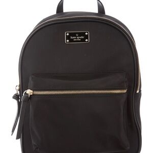 Kate Spade Bradley Small Black Nylon & Leather Backpack – Gold Hardware